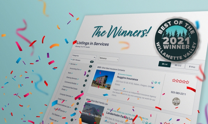 Huggins Insurance Best of the Willamette Valley Winner